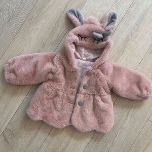 Adorable Pink Plush Bunny Coat